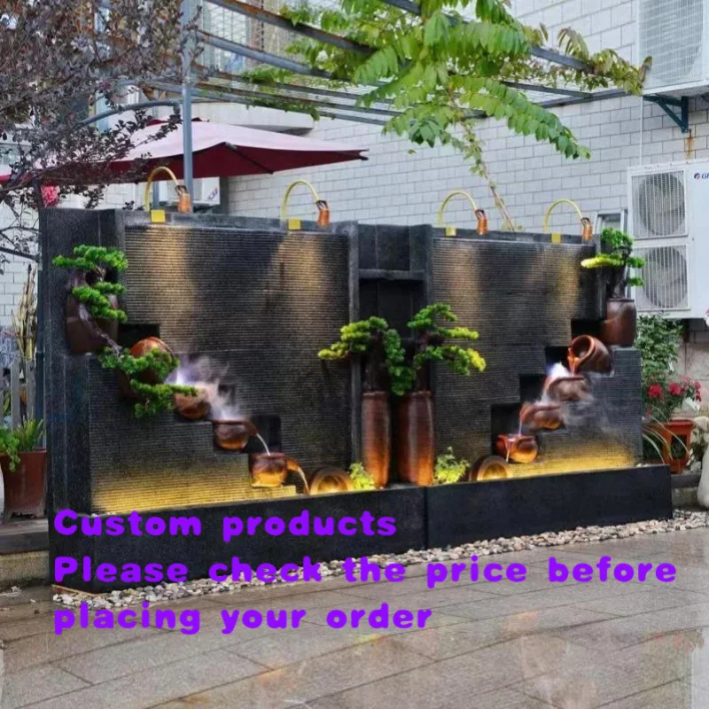 custom.Hot Home & Garden Decoration Rockery Stone Feature Polyresin Waterfall Outdoor Fountain