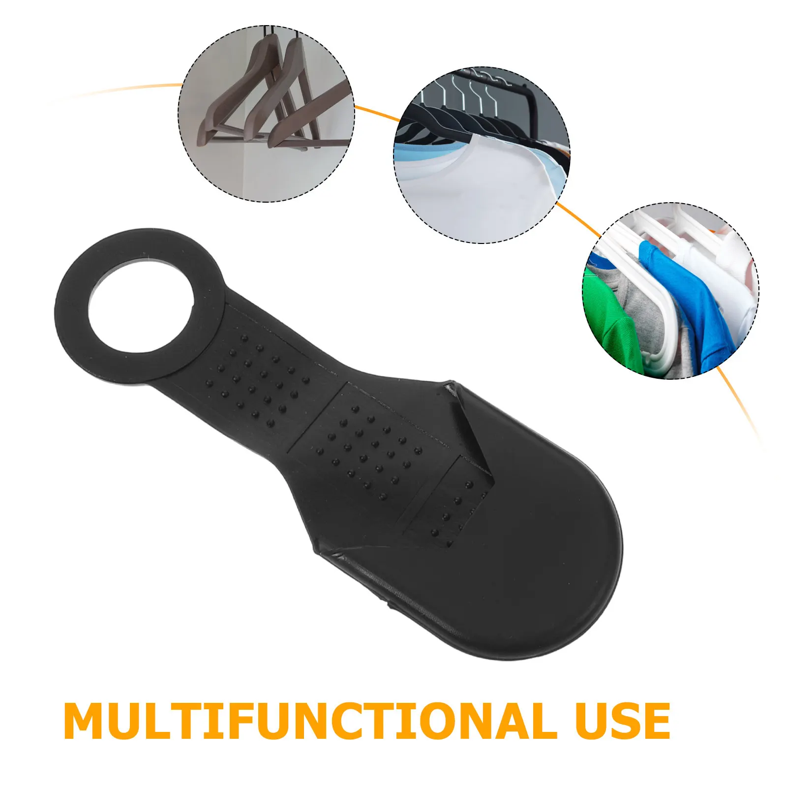100Pcs Black Non-Slip Silicone Hanger Strips Elastic Rack Covers Non-Slip Accessories for Wood Plastic Metal Clothes Organizers view 2