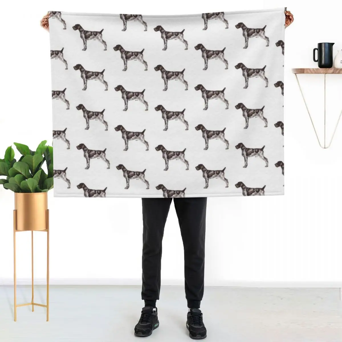 German Wirehaired Pointer Dog Breed Show Stack Stand Throw Blanket Plaid Sofa wednesday Blankets For Sofas Sleeping Bag Blankets