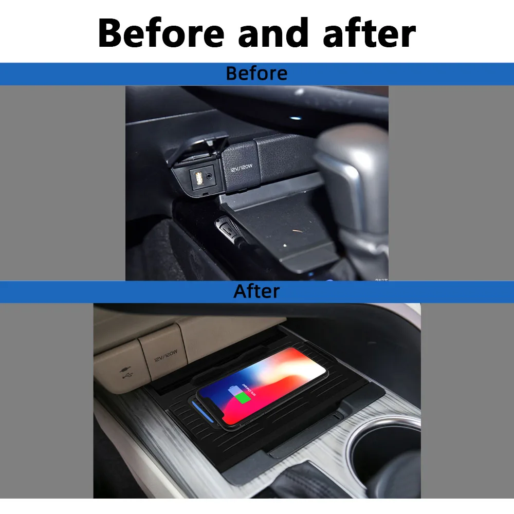 Car Vehicle Wireless Charger Pad For Toyota Camry 2018-2022 15W Qi Fast Charging  Auto Android Phone Iphone Holder Smart Plate