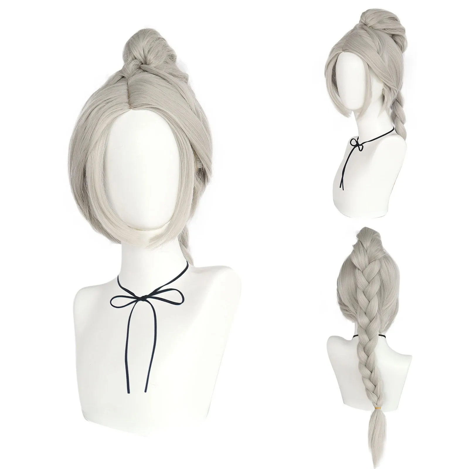 

Парик для косплея аниме Baldur's Gate 3, серебряные плетеные волосы Shadowheart