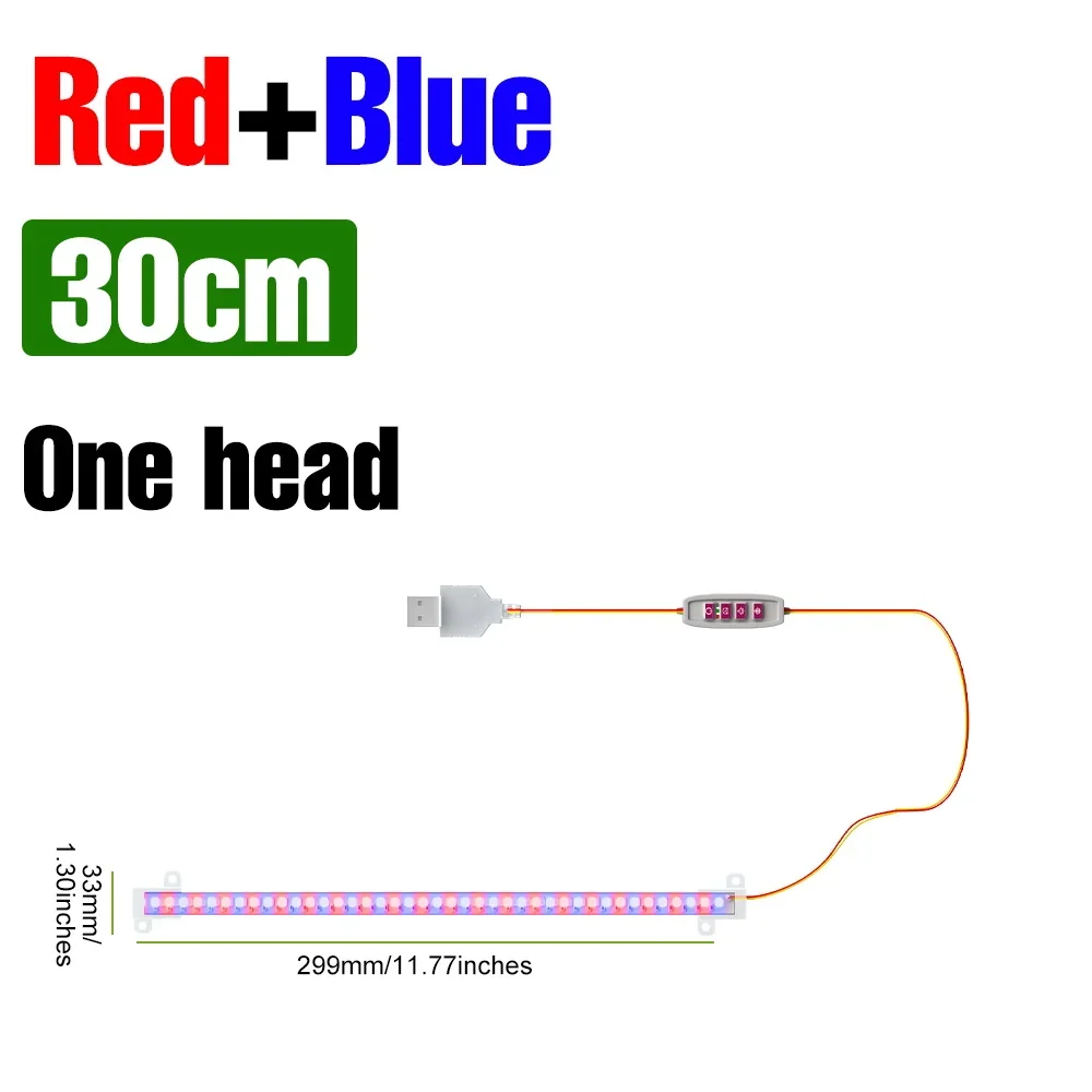 LED Plant Grow Light Bar Volledige Spectrum USB Indoor Ingemaakte Vullamp 5V Dimbare Succulente Zaaien Bloem Cactus Cultiveren lampen