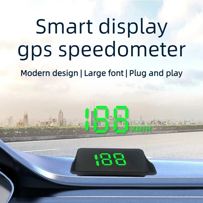 new Portable car universal speedometer, car specific HUD head up display, high-definition LED large font speed display meter