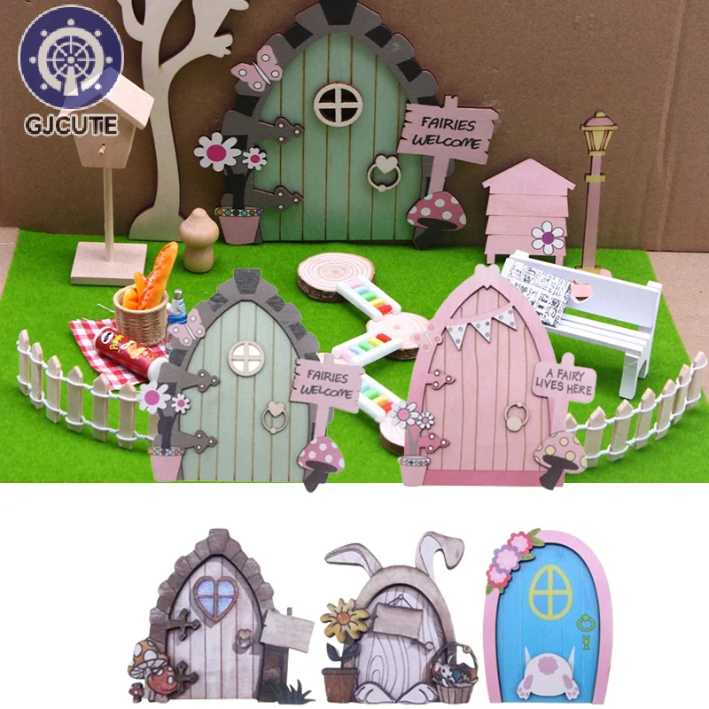 1/12 Dollhouse Mini Fairy Elf Door Garden Decor Furniture Decoration Doll House Micro Landscape Handicraft Accessories