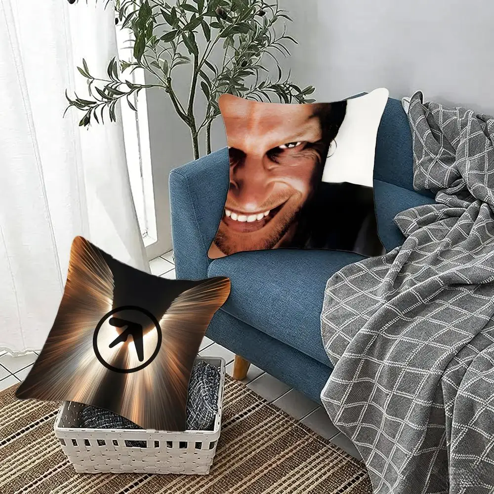 Electronic artist Aphex Twin Cushion Cover Fluffy velvet Nordic style plush Living room sofa decorative