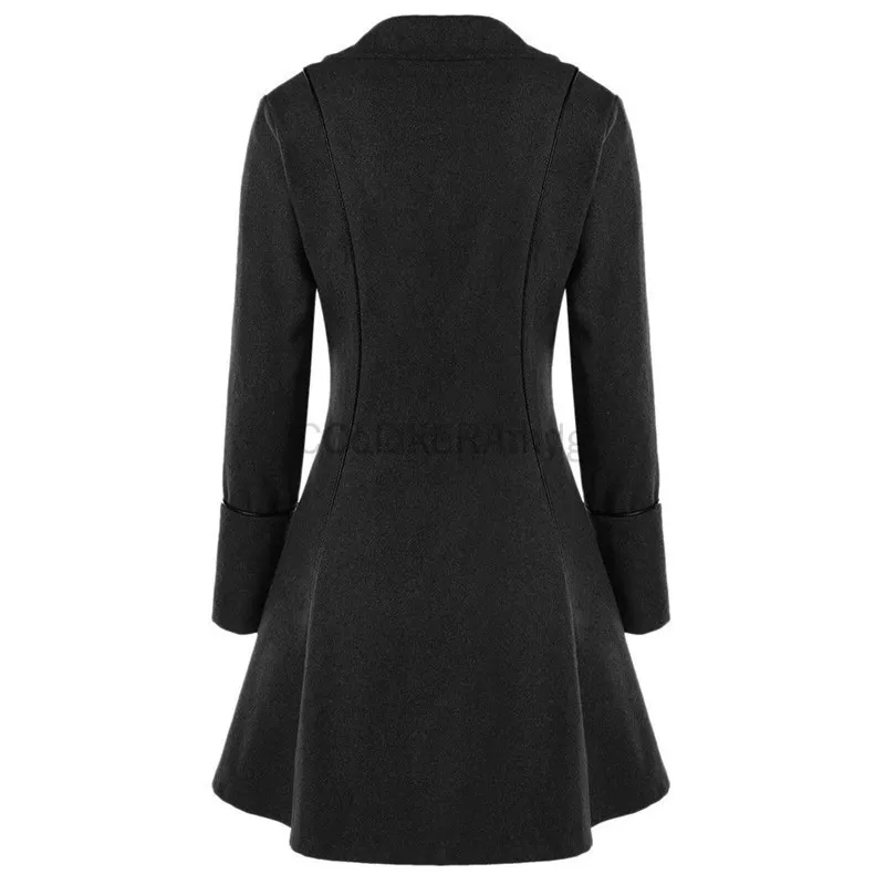 Winter Women's Jacket Gothic Steampunk Corset Halloween Costume Coat Victorian Tailcoat Jacket Medieval Pirate Woman Clothing view 2