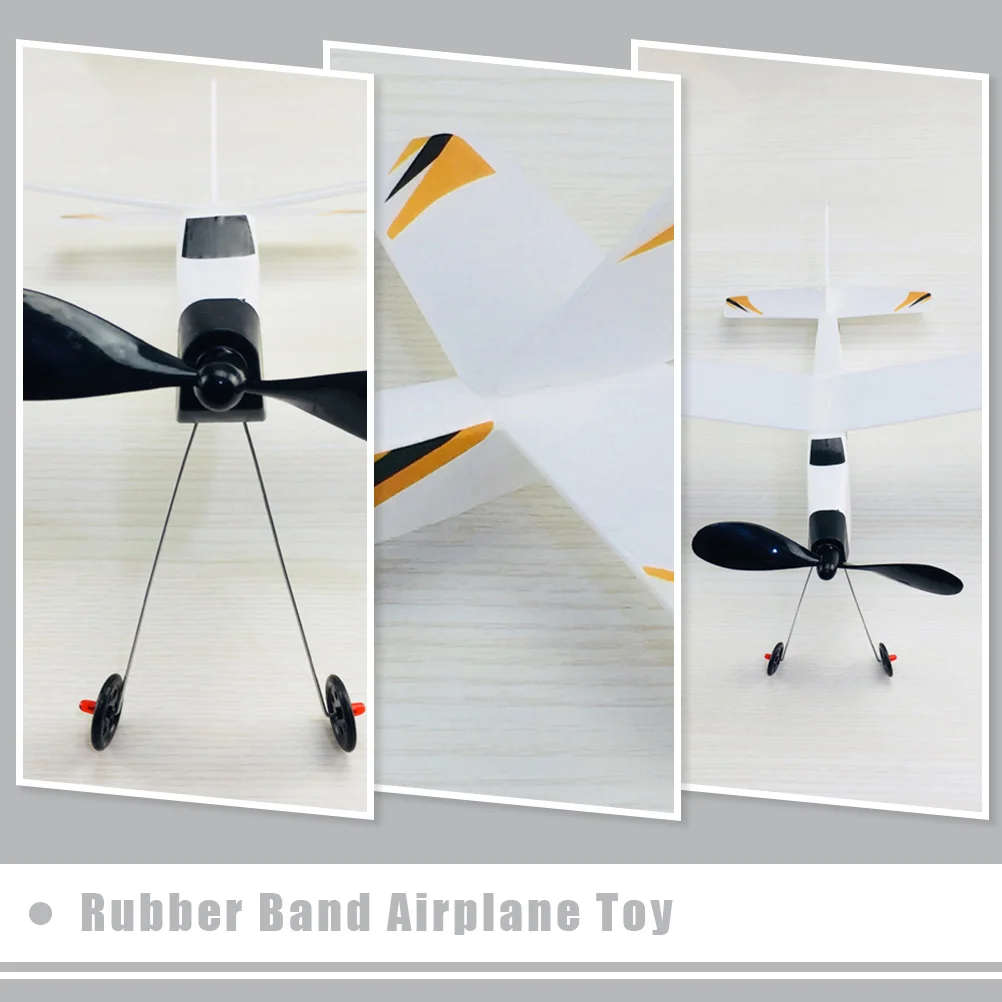 

2pcs Foam Plane Flying Toys Kids Educational Plaything Glider Models Plastic Rubber Band Airplane Child DIY Non Remote Control