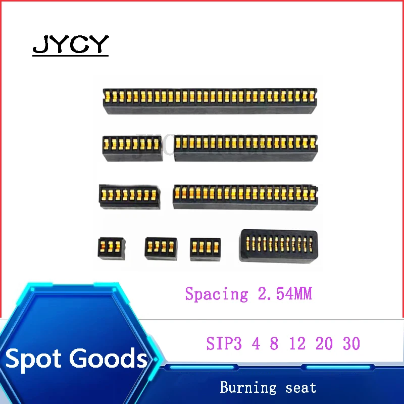 1PCS  SIP3 4 8 12 20 30 Test socket  spacing 2.54MM Single row aging IC test socket socket burning socket high temperature