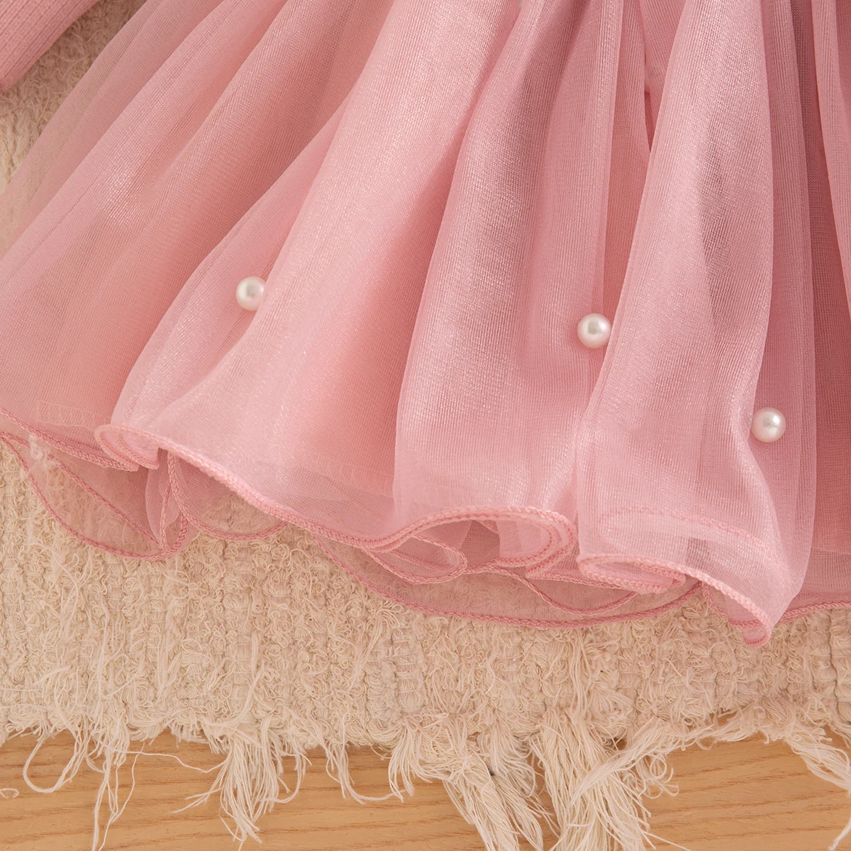 Mädchenkleid Frühling und Herbst Schleife Netz Prinzessinnenkleid Niedliches Geburtstagsparty-Babykleid Babykleidung für Mädchen – Detail 8