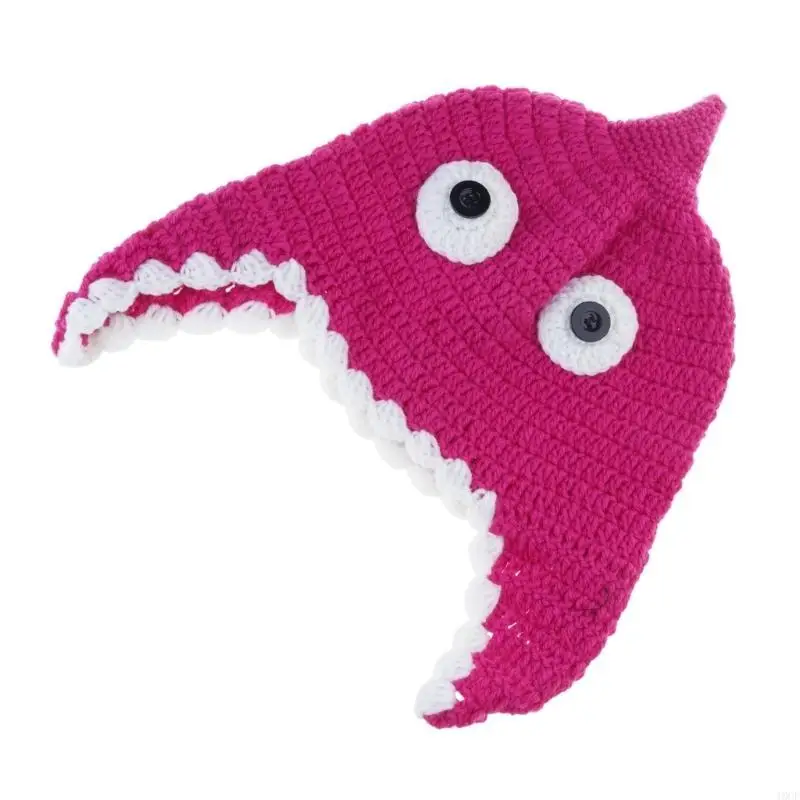 القبعات الصوفية الصغيرة المريحة، قبعات القرش اللطيفة، قبعات الدعائم المحبوكة يدويًا #5