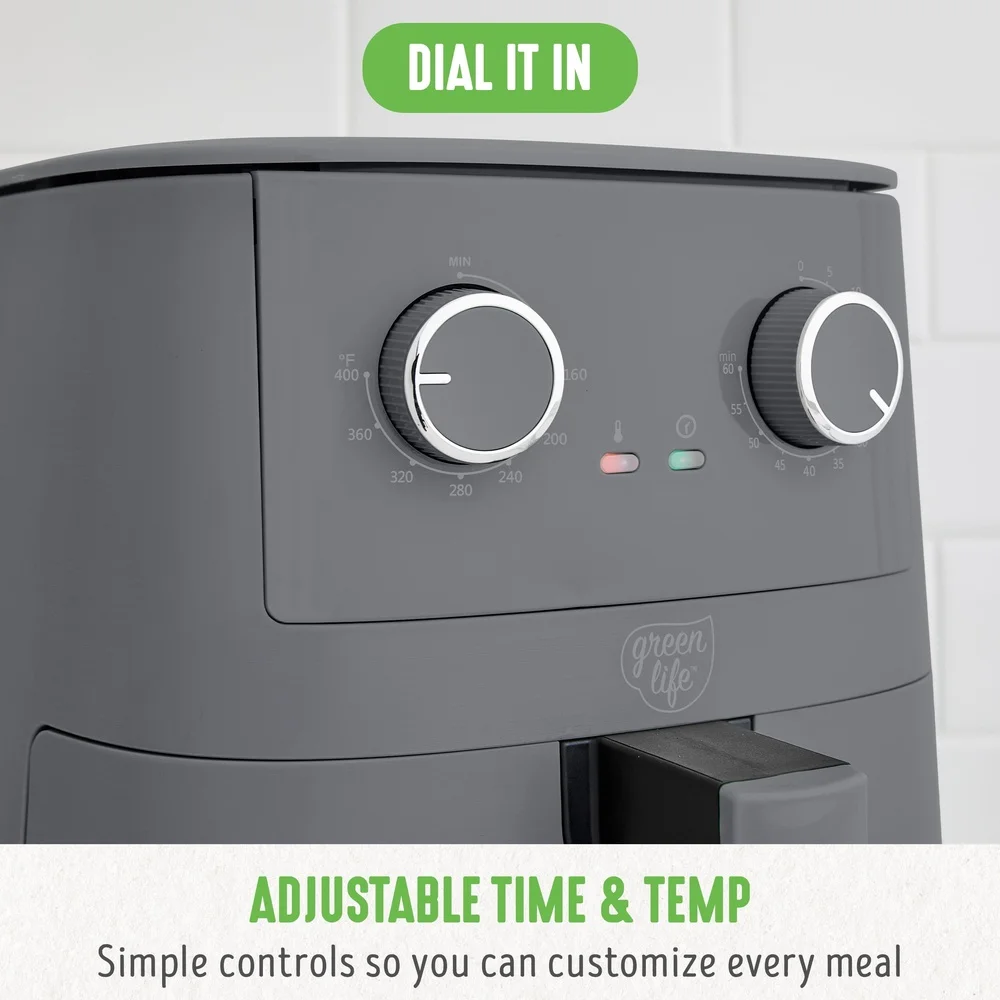 4.5QT 에어 프라이어 비 스틱 세라믹 주방 기기(LED 표시 등 포함) 간편한 슬라이드 서랍 쿨 터치 핸들