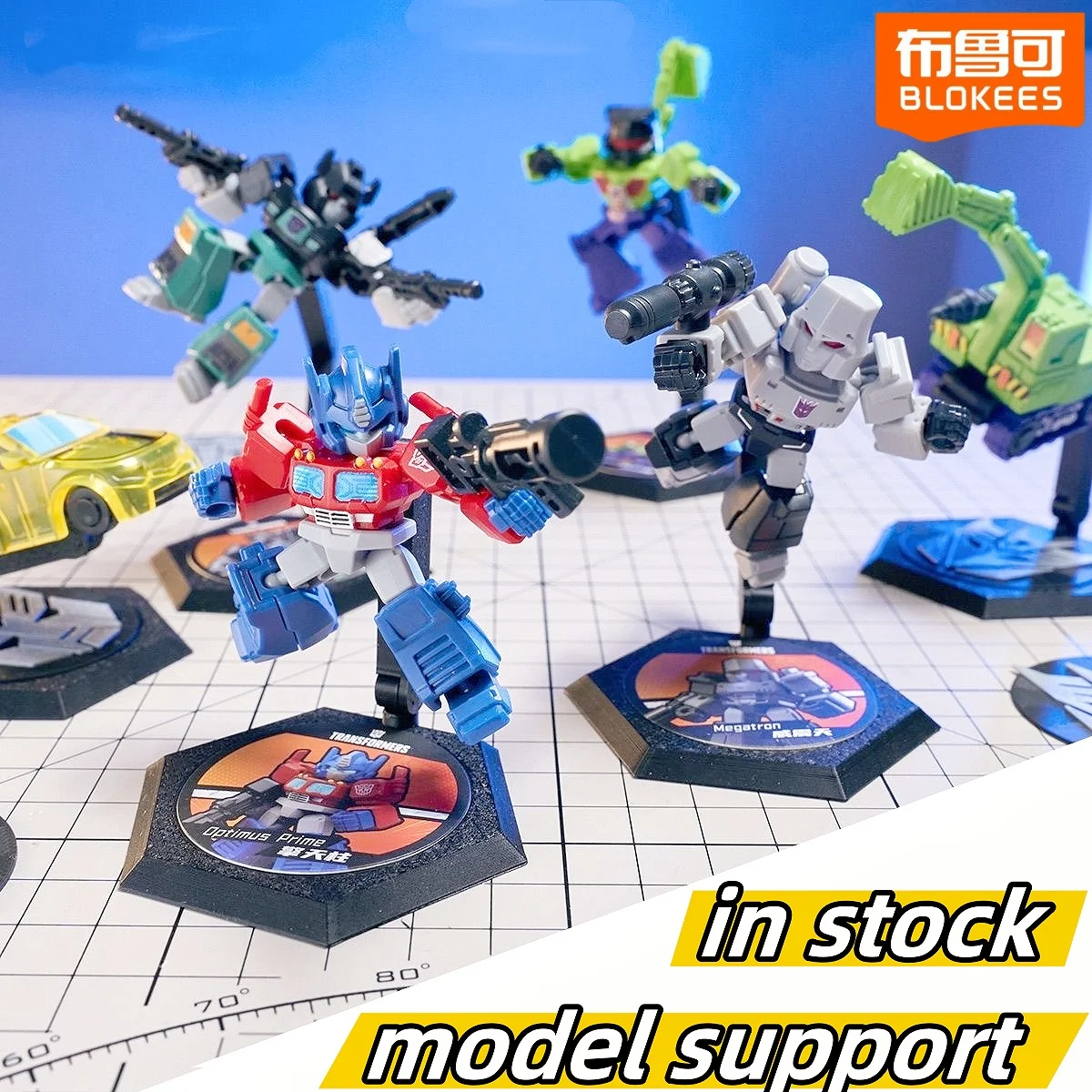 متوفر في المخزون Blokees Transformers Defender Version 54321 صندوق أعمى جميع السلاسل Galvatron Jetfire Optimus Prime نموذج التجميع اللعب ﻿
