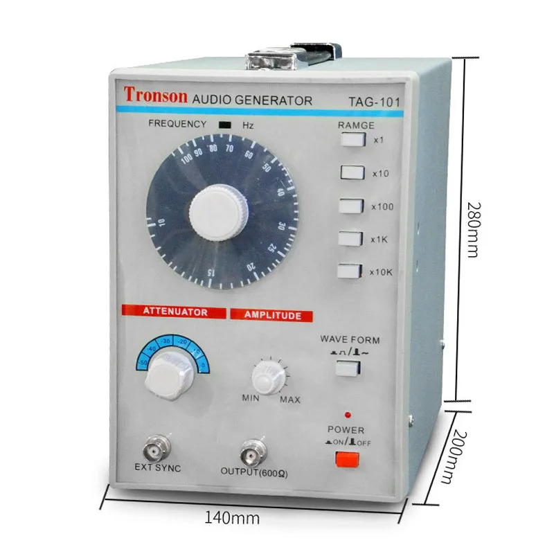 AC 100-240V TAG-101 Low Frequency Audio Signal Generator Signal Source 10Hz-1MHz