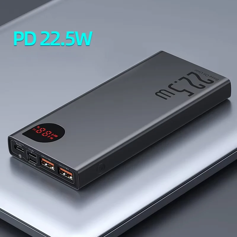 Baseus PD 22,5W Powerbank 10000mAh Draagbare snellaad-powerbank Type C USB-C PD Qucik Charge Externe batterijlader