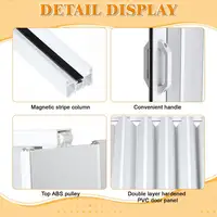 Accordion Door 48x80in/60x80in PVC Folding Door for Interior Single or Bifold Closet with Latch Handle Lock & Mounting Hardware 5