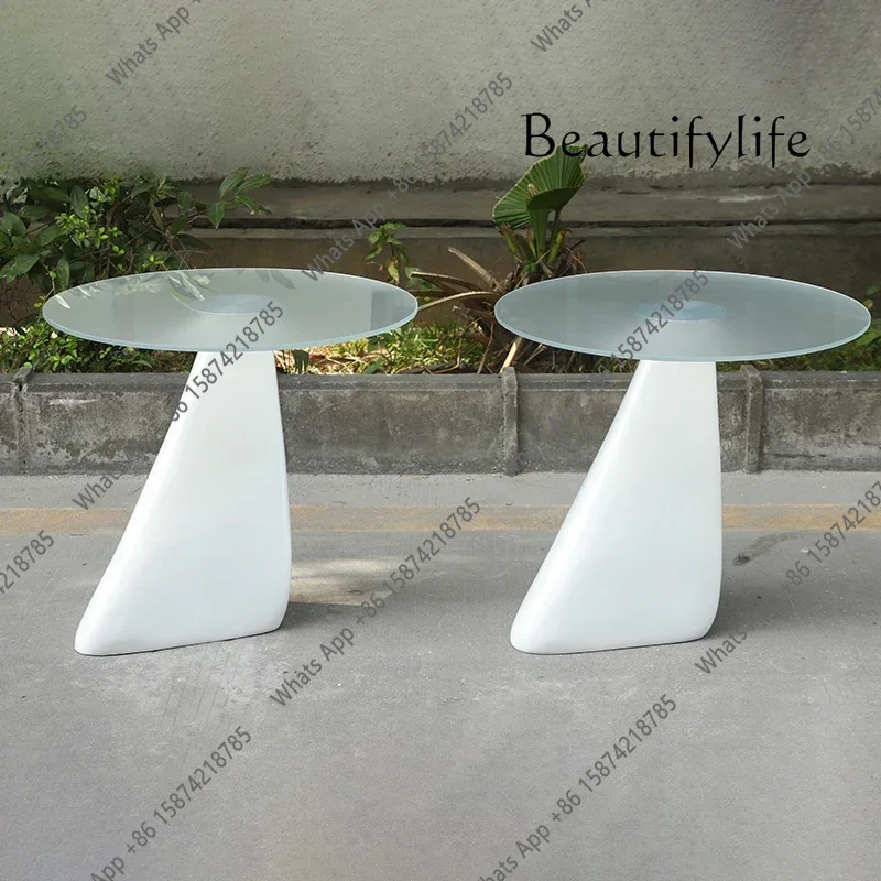 

N19 Transparent light luxury acrylic coffee table modern furniture living room sofa side few small apartment oval table