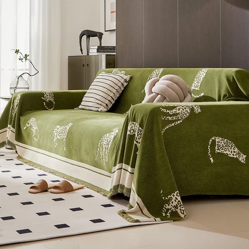 French Style Sofa Towel Anti-slip Stain Resistant Reversible All-inclusive Sofa Cover Chenille Blanket Home Textile