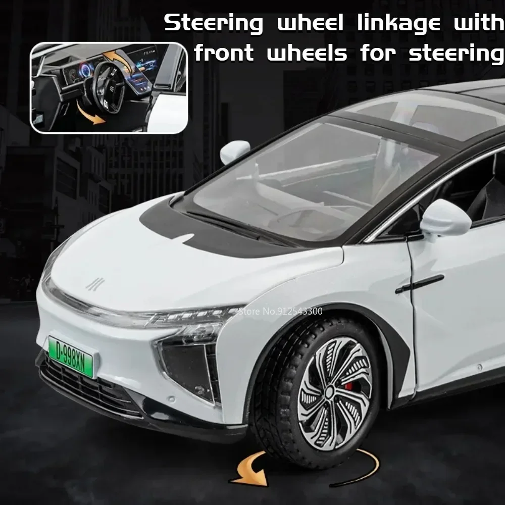 1:22 HiPhi X Z4 modelo de coche de juguete Diecast Metal sonido luz tirar hacia atrás puertas abiertas modelos de vehículos en miniatura regalos para niños
