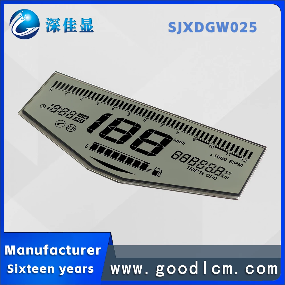 مخصص بالجملة SJXDGW025 7-قطعة شاشة الكريستال السائل HTN إيجابي عداد السرعة قطعة رمز الشاشة مكافحة وهج أداة الشاشة