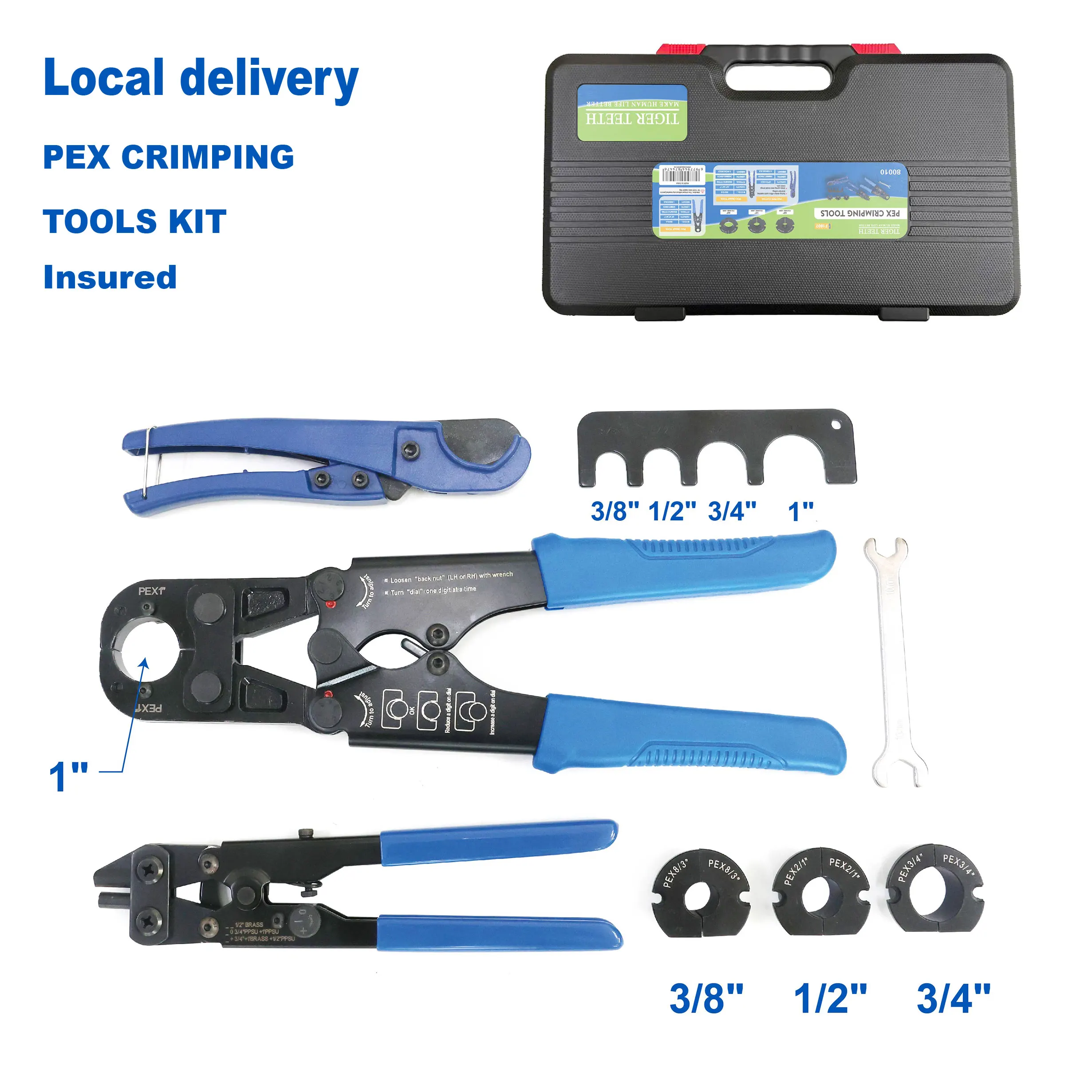 TIGER TEETH PEX Crimping Tools Kit; 3/8