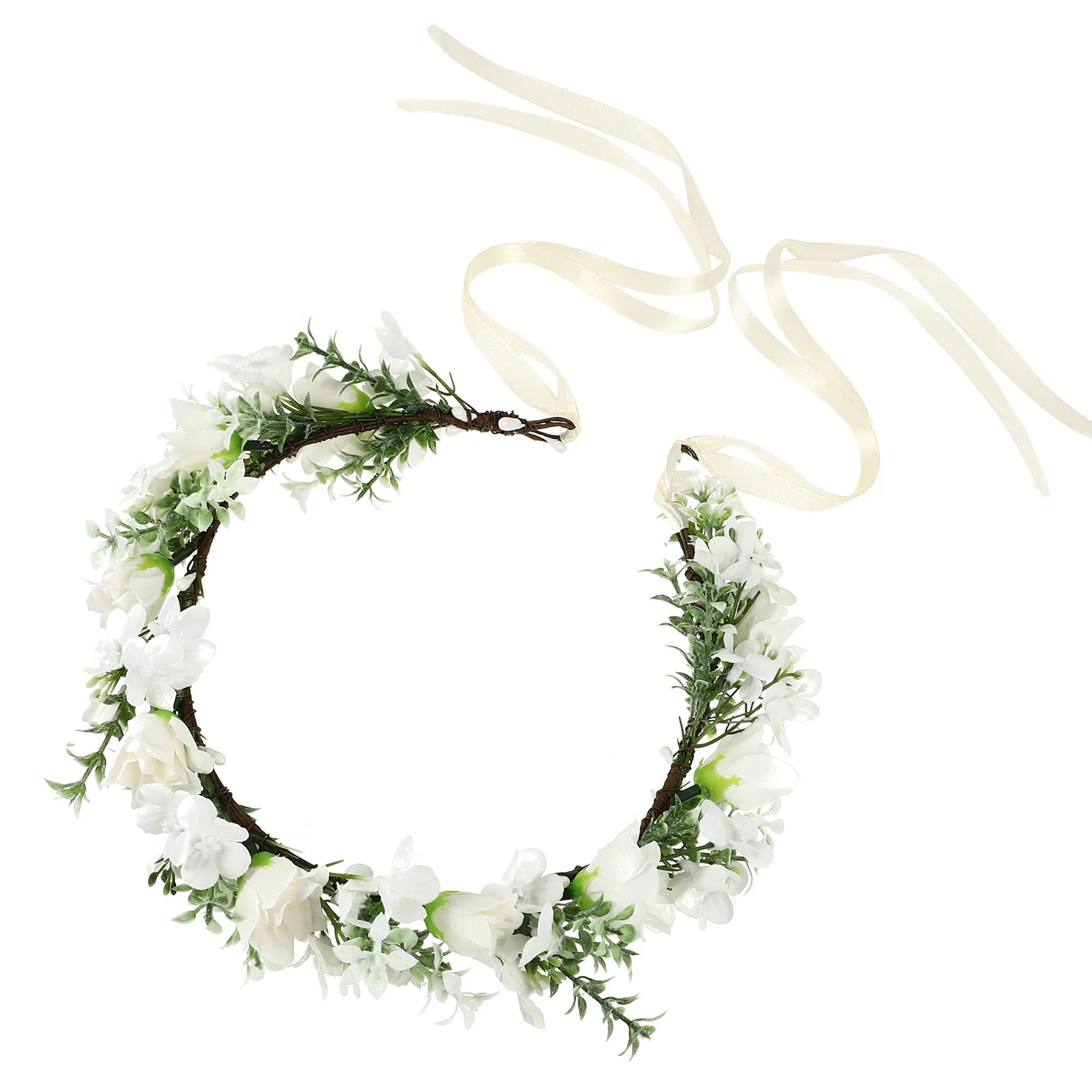 

Цветочный венок из роз, легкий, элегантный, регулируемый аксессуар для волос для женщин, невест, подружек невест, на свадьбу, выпускной, бал