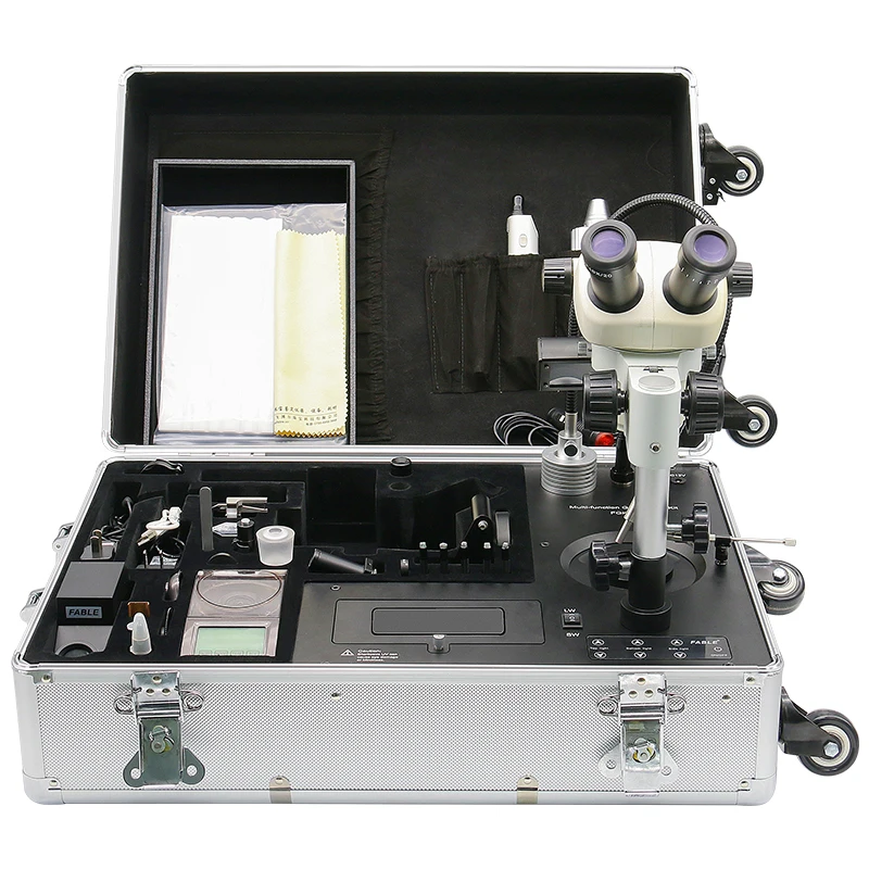 Professional High Quality Portable Gem Identification Travel Lab with 20 Kinds of Gemological Instrument