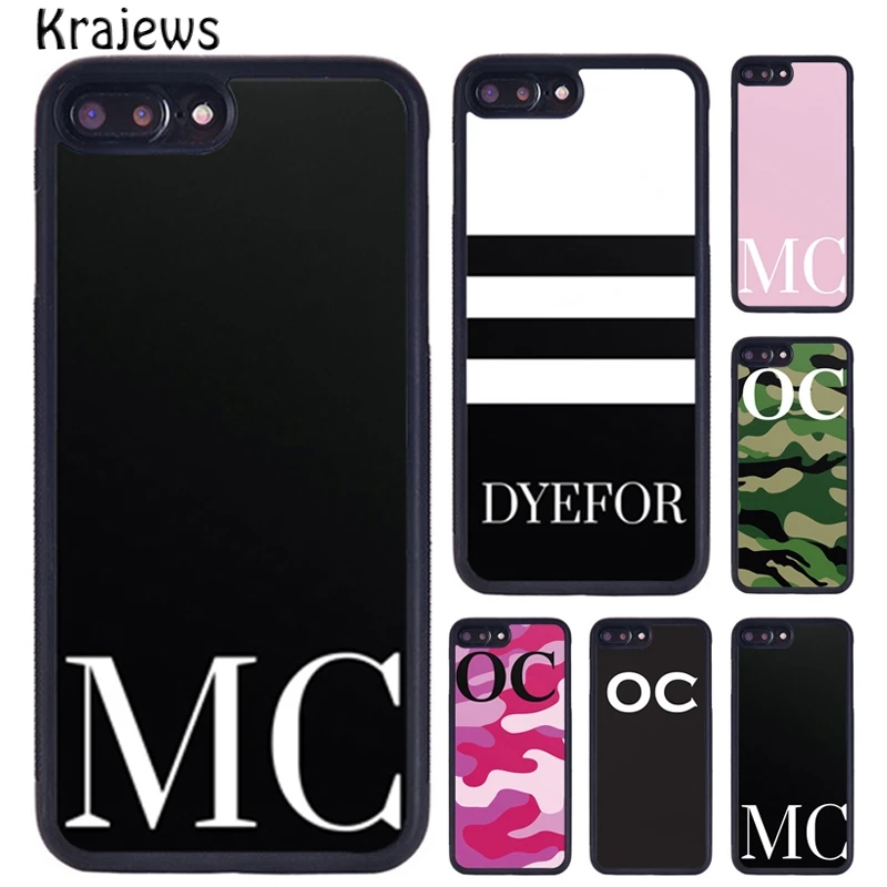 Krajews Personalised Initials Name Custom Phone Case For iPhone 16 15 14 XR XS 11 12 mini 13 Pro MAX Plus cover coque