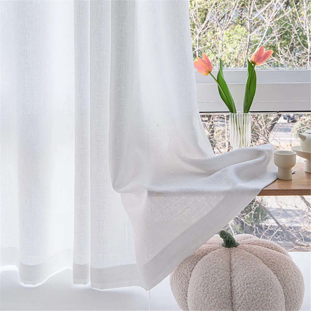 Super Soft White Tulle Curtains for Living Room Decoration Curtains for the Room Bedroom Kitchen Solid Voile Sheer Drapers