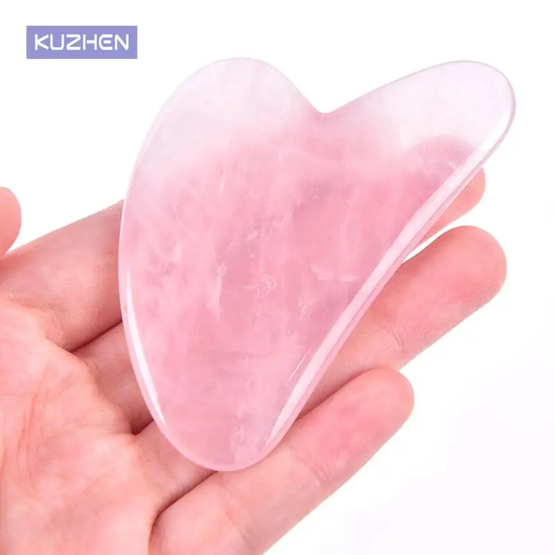 

Natural Rose Quartz Jade Natural Face Jade Guasha Board Natural Stone Scraper Tools For Face Neck Back Body Pressure Therapy