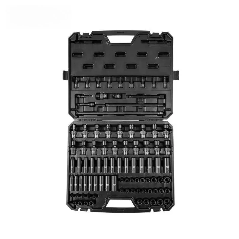 

1/2" 3/8" Drive Impact Socket Set 13/23/33/34/48/65/90PCs SAE or Metric Cr-V/Cr-Mo Socket Set 6 Point Alloy Steel Repair
