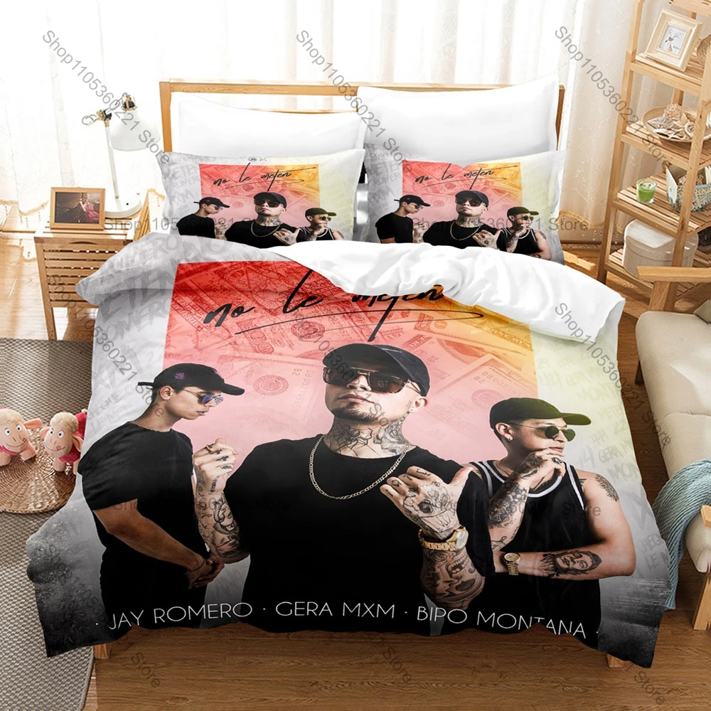 Street Photo Collage Gera MX Latin Hip Hop Urban Music Singer Merch 3PCS Bedding Duvet Cover + 2 Pillowcases Home Decoration