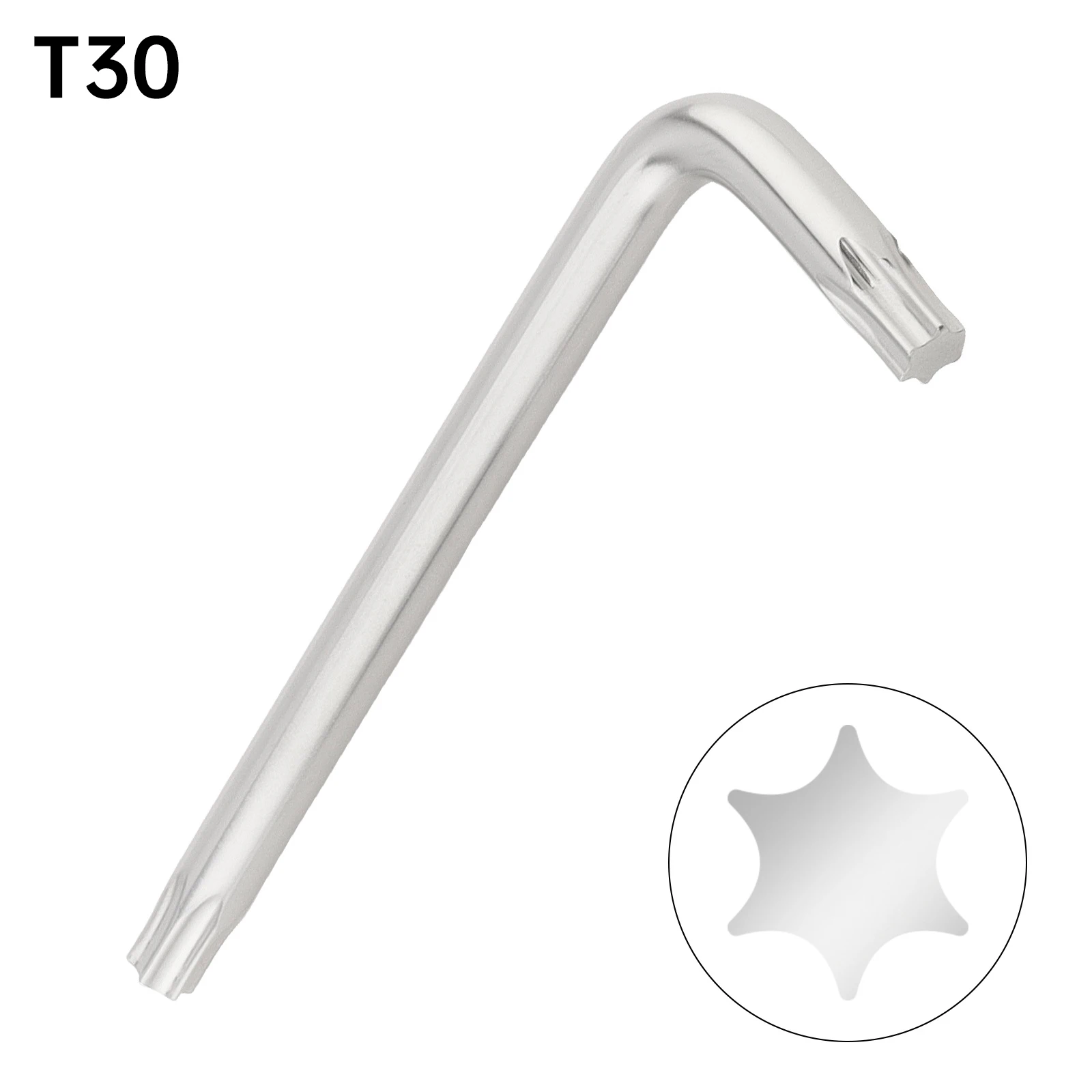 

T30 Plum Blossom Shape Hex Key Wrench Nickel Plating L Shaped Anti Theft Wrench Hexagonal Keys L-type Repair Hand Tools