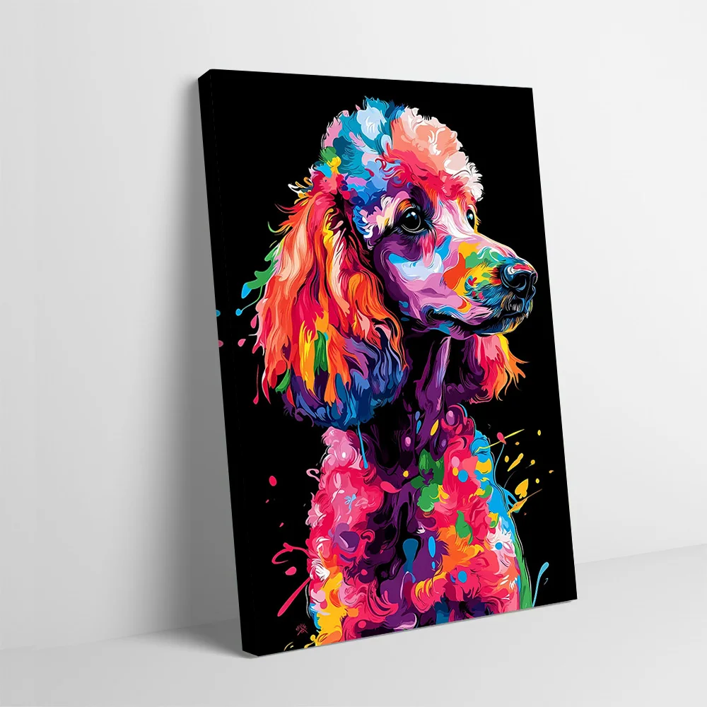 Colorful Poodle Art Printing Poster Custom Pictures Wall Art Canvas Painting Gift for Home Decor Bedroom Decoration Wand Deko
