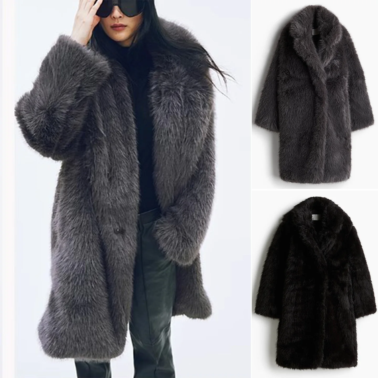 

Новое зимнее женское теплое длинное пальто из искусственного меха, верхняя одежда из 100% полиэстера, шерстяное пальто для женщин