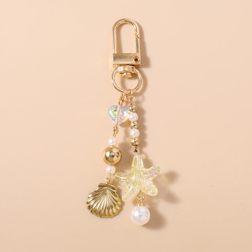 Aihua Niedlicher Seestern-Schlüsselanhänger für Frauen und Mädchen, Schicker Sommer-Strand-Schlüsselring, Anhänger für Handtaschen-Deko, DIY Handgemachter Schmuck, Geschenk – Detail 10