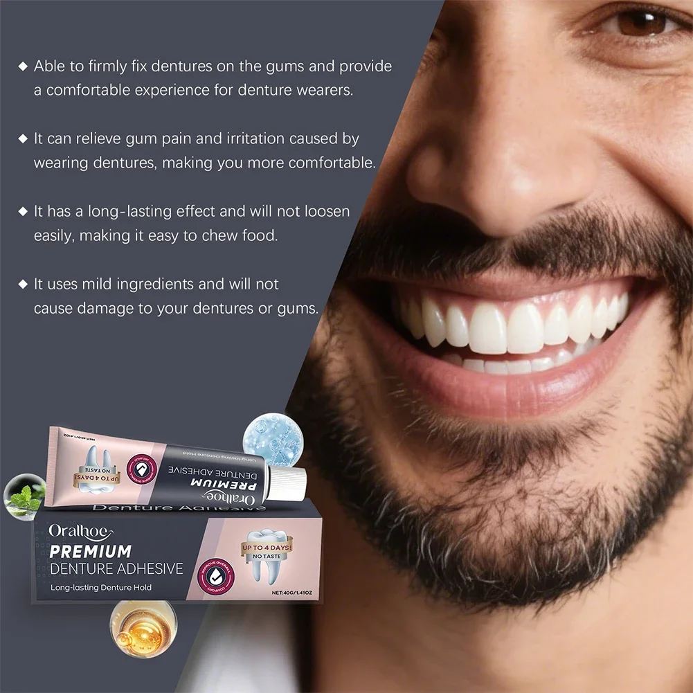 Adhesivo Termoplástico Premium para Dentaduras Postizas, Adhesivo de Larga Duración para Fijación de Dentaduras Postizas, Mejora la Comodidad