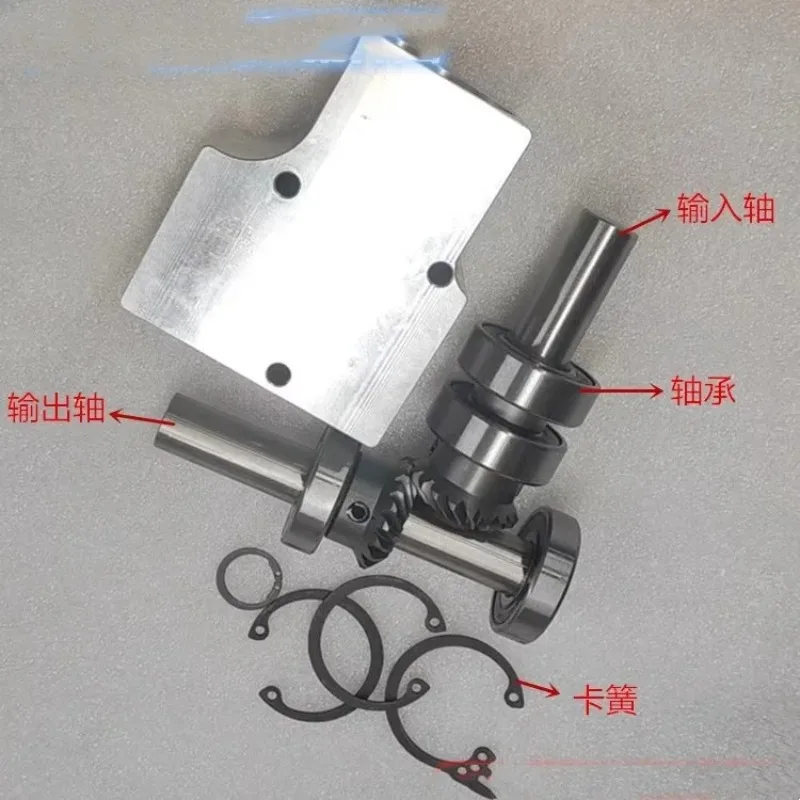 1:1 Right Angle Helical Bevel Gearbox 90 Degree Commutator Single/Double Output Shaft 15mm Miniature Gear Reducer Box