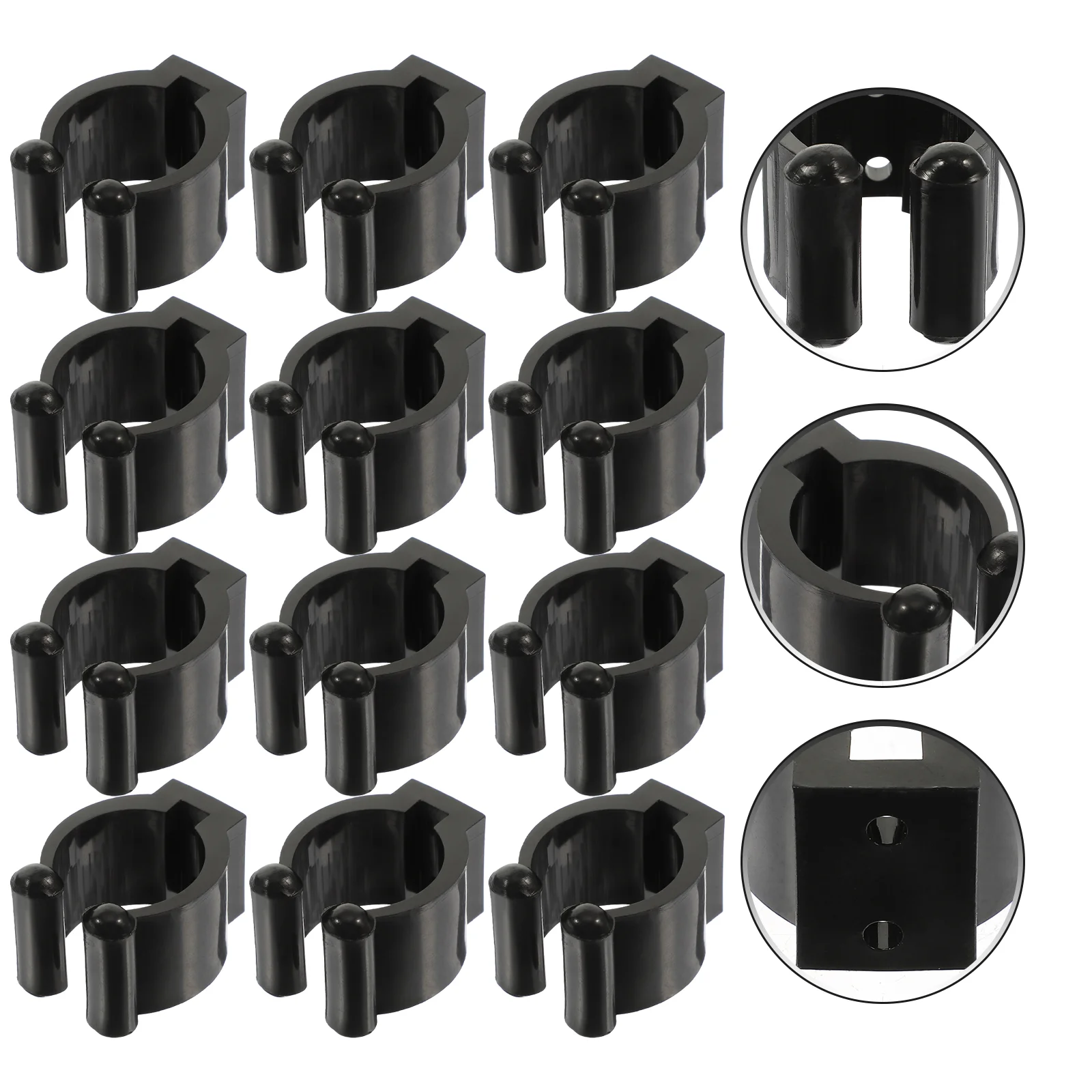 12 Pcs Fishing Rod Clip Cue Holder Pool Clips Large Stick Wall Hockey Mount Rods Pole Holders