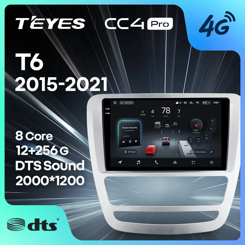 TEYES CC4 PRO For JAC T6 1 2015 - 2021 CarPlay Radio Multimedia Stereo Car play Android Auto 2DIN Autoradio