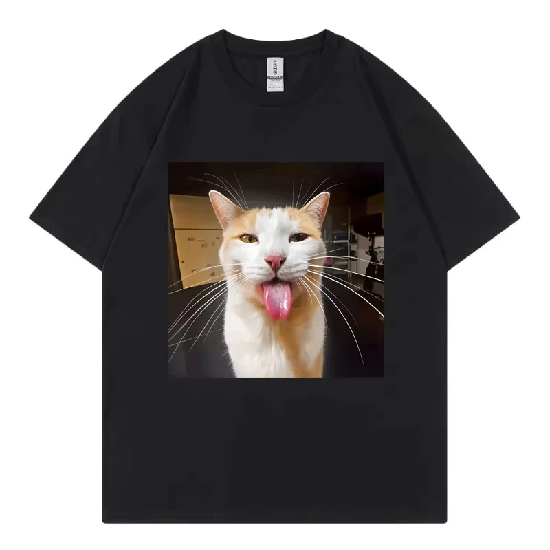 Silly Cat Bleh Funny Meme Graphic T Shirts Men Women Casual Cotton Short Sleeve T-shirts High Quality Fashion Oversized T-shirt