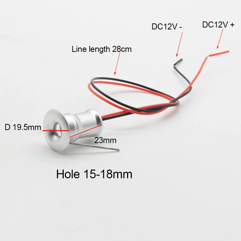 1-20 Pcs LED DC12V Recessed Ceiling Downlight 1W Spotlight Showcase Bedroom Cupboard Showcase Party KTV DIY Scene lights , etc