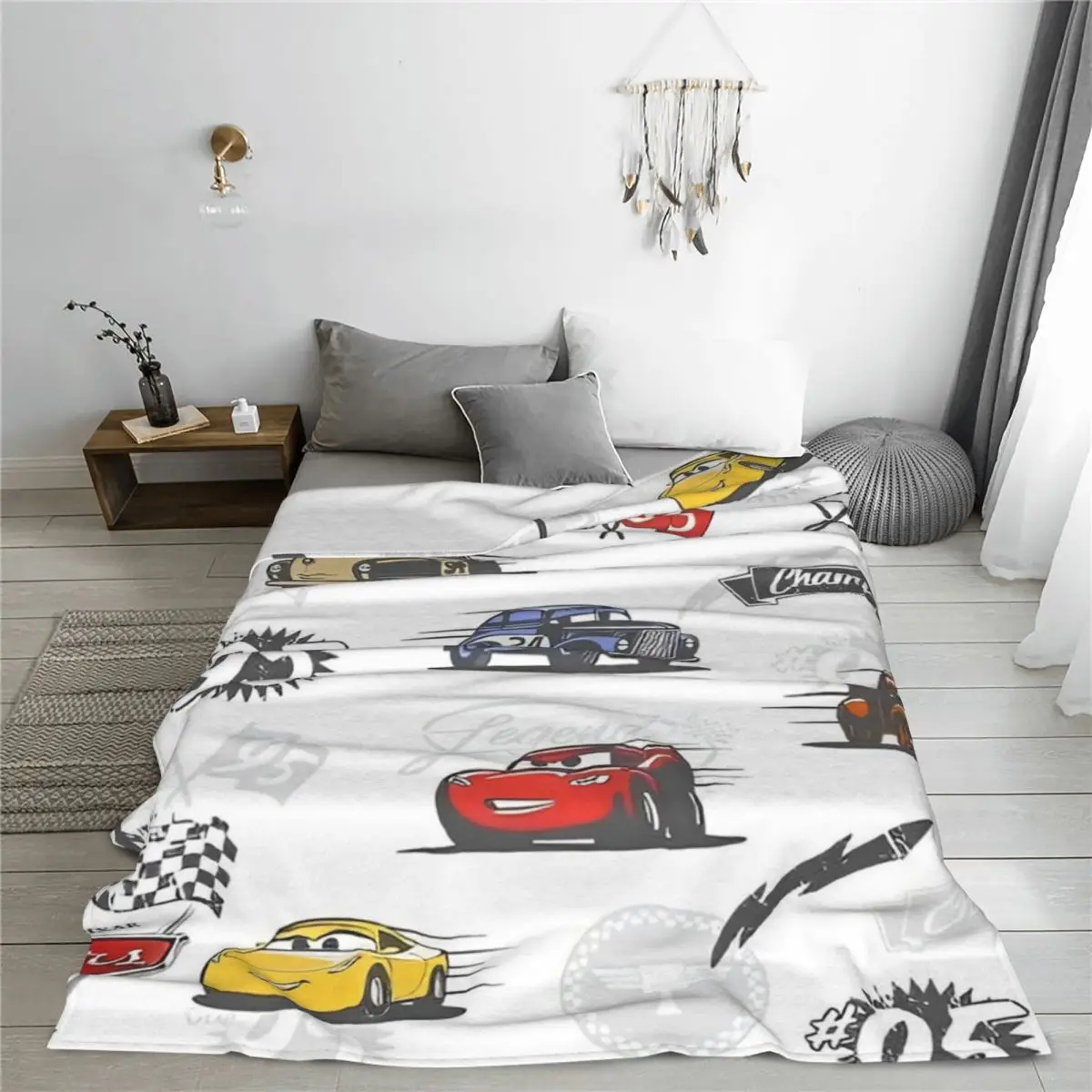 Cars Lightning McQueen 95 Blanket Flannel Life Is A Highway Breathable Super Soft Throw Blankets Sofa Office Bedspread