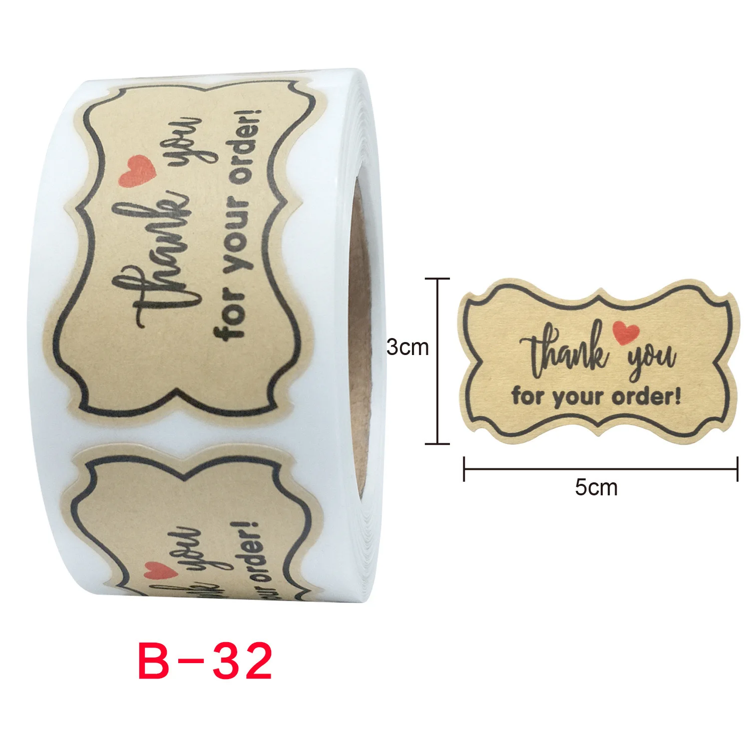 1 Roll DIY Envelope Sealing Sticker Kraft Paper Sticker Blank Label Handmade Stationery Label Decorative Paper Spice Can Label