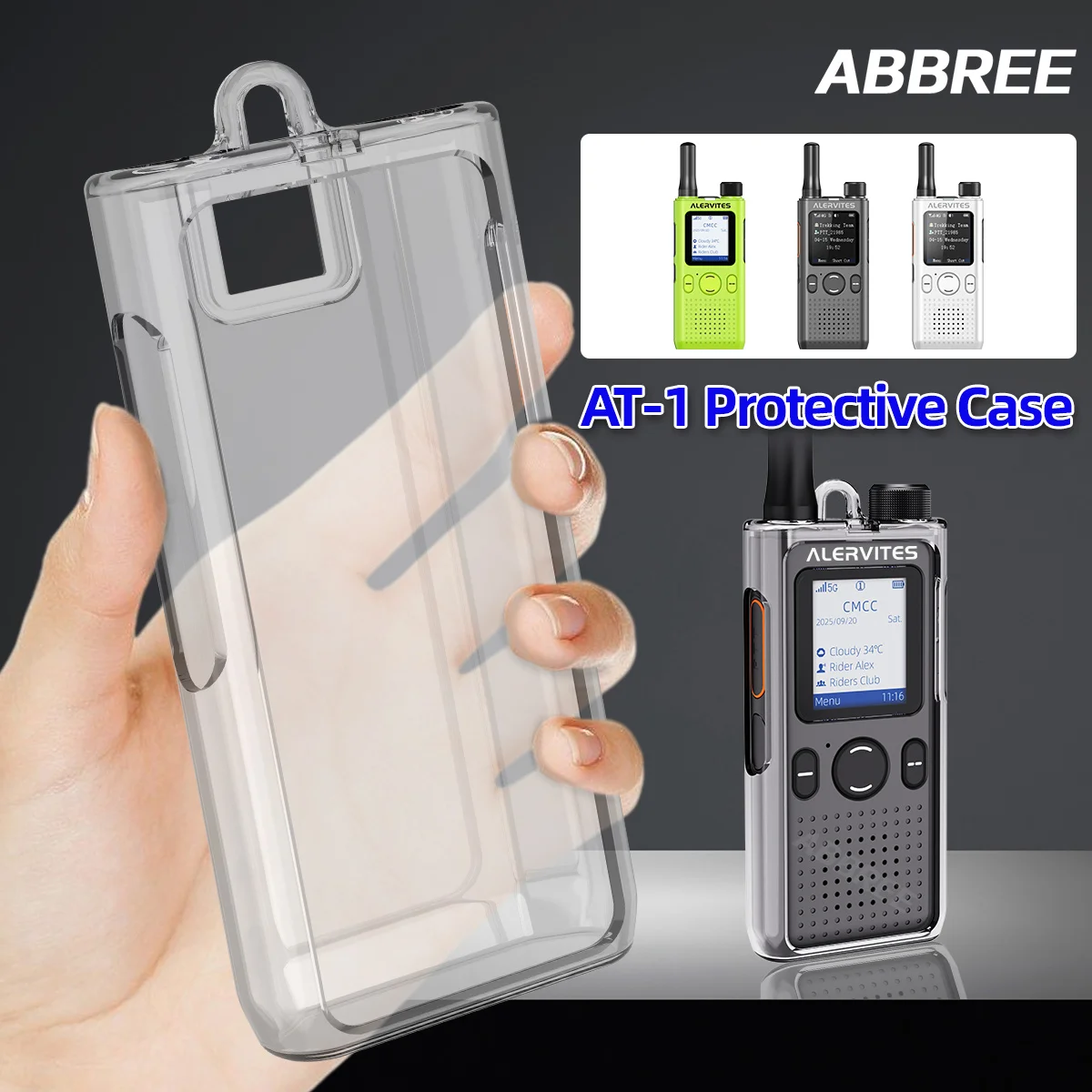 

ABBREE Transparent Walkie Talkie Protective Case High Quality TPU Material Drop Protection Dustproof for Baofeng AT1 POC Radio