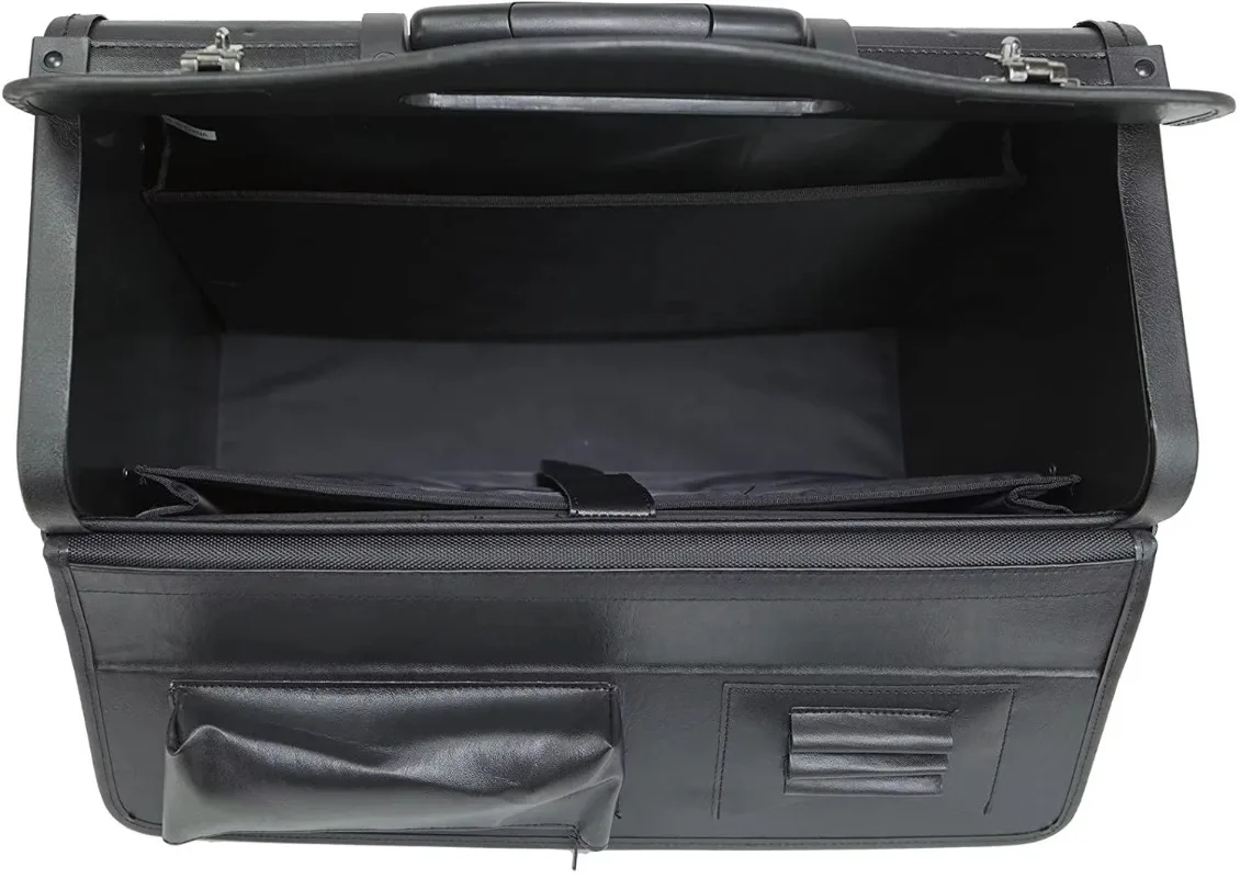 Mallette en cuir à roulettes pour ordinateur portable de 18 pouces, porte-documents à roulettes, étui pour avocats, taille légale