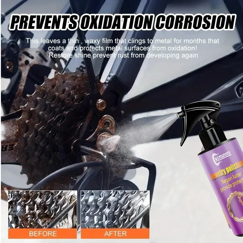 Powerful Metal Care Spray - Remove Rust Restore Shine Quick Gloss Enhancer for Kitchen Bathroom