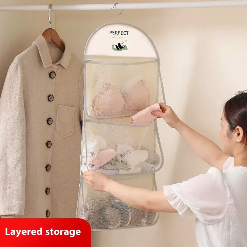 Storage Mesh Bag Underwear Hanging Bag Wardrobe Hanging Bag Sundry Multilayer Storage Bag