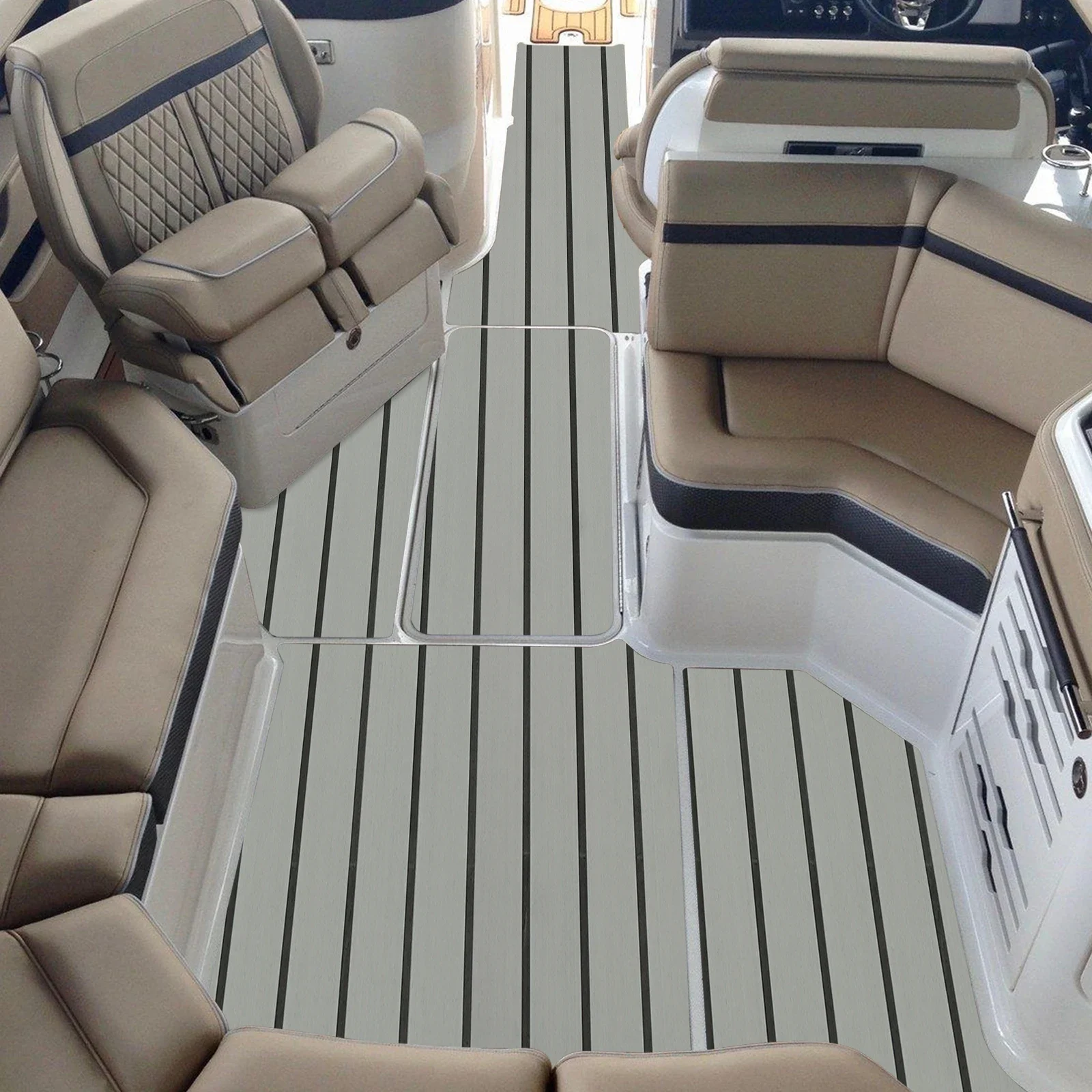 حصيرة إسفنجية EVA غير قابلة للانزلاق للمركبات الترفيهية والقوارب وصالة الألعاب الرياضية المنزلية - أرضيات مقاومة للماء ذاتية اللصق ومضادة للانزلاق، وسادة تثبيت متينة للتمرين