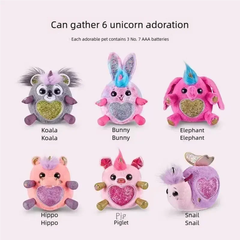 Original Zuru RainBocoRns Rainbow Unicorn  Electronic Plush Toy Ice Cream Surprise Magic Egg Blind Box  Doll Girl Holiday Gift