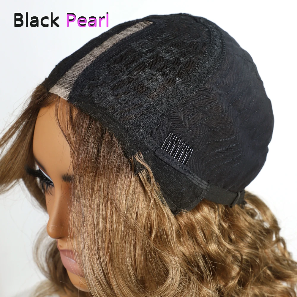 شعر مستعار بوب أساسي قصير مموج للجسم من بوس بيب، جذور الظل الأشقر العسلي، خالي من القسوة، مقاوم للعرق لأسبوع العمل #6